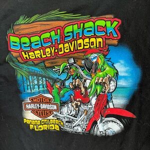 Beach Shack Harley Davidson T-Shirt, Black, Size XL